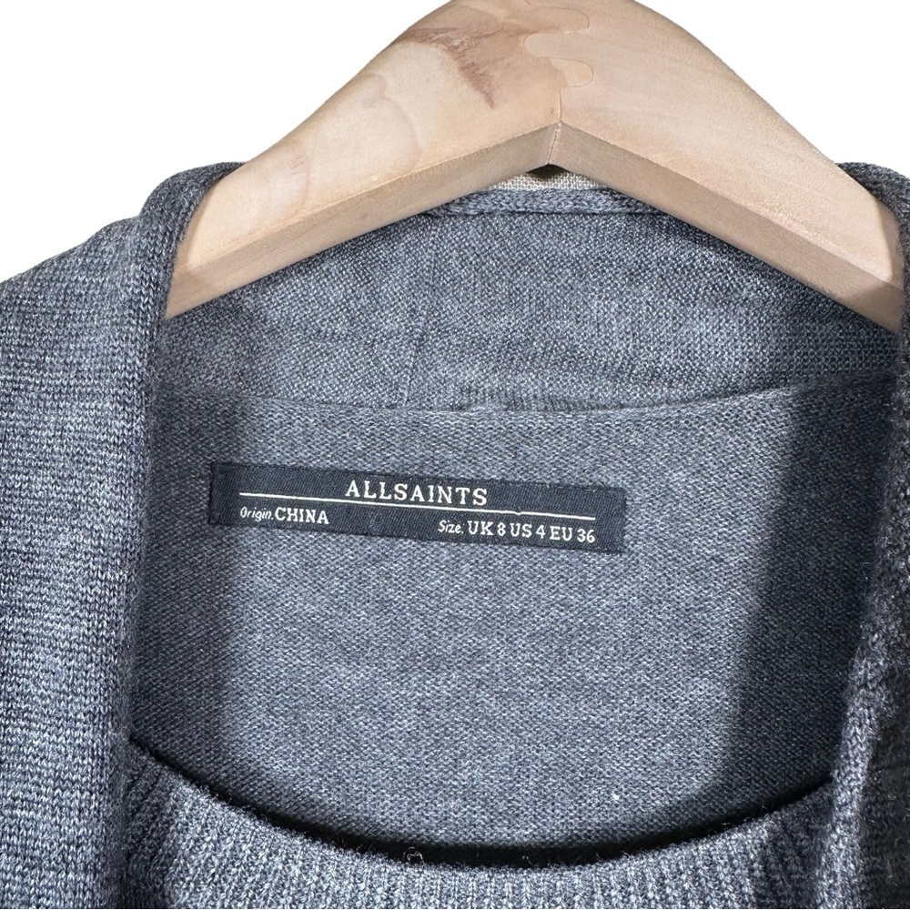 ALL SAINTS Drina Draped Merino Wool Sweater Dress - Picture 14 of 15